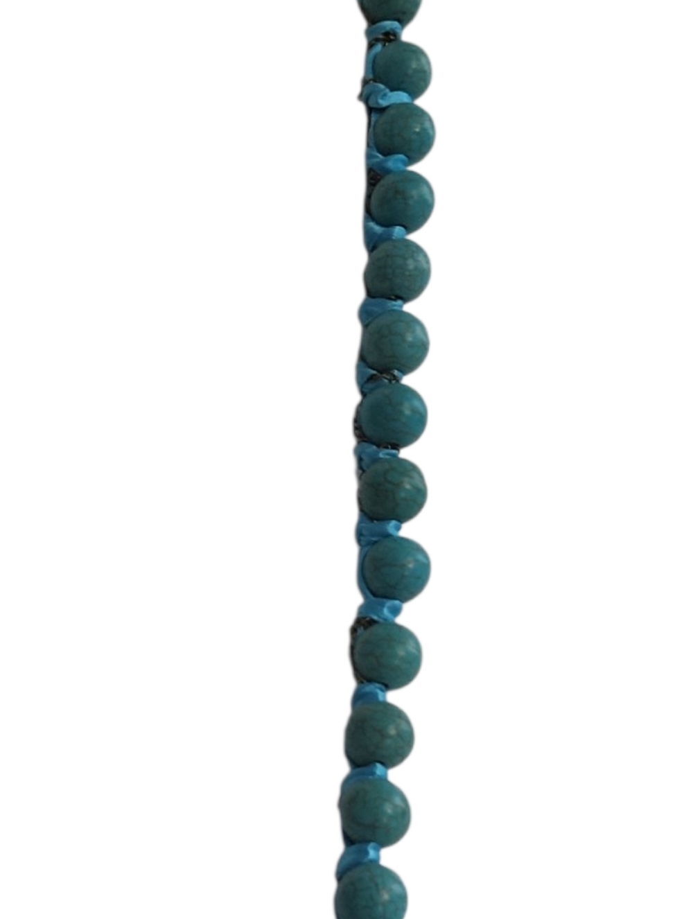 ViVi Turquoise Bead Ribbon Wrapped Chain Necklace - Picture 2 of 7